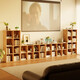 Jiayi solid wood bookshelf floor-standing low bookcase kindergarten grid cabinet combination study bookcase can be stacked to store TV cabinet