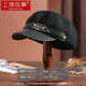 Shanghai Story Women's 100% wool woolen hat autumn and winter newsboy hat thickened and warm as a birthday gift, black