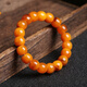 Royal edition with national inspection certificate, old beeswax bucket beads, chicken oil gold twisted honey amber bracelets for men and women, chicken oil yellow bucket beads 12mm