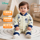 Disney children's clothing infant boys three-layer warm cotton Mickey cartoon warm home jumpsuit Mickey 80cm