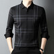 SEVEN 2025 winter middle-aged velvet warm shirt men's business formal long-sleeved new style black S 165