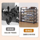 Simple shoe rack multi-layer home entrance rental room sturdy dormitory dust-proof multi-functional storage shoe cabinet three layers 45 black thickened and reinforced