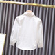 Pure cotton white shirt children's new spring, autumn and winter cotton long-sleeved bottoming shirt versatile niche Korean style buttons white 90 one size too small