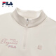 FILA anti-static children's clothing long-sleeved T-shirt 2025 winter new tops for girls, middle and large children, water milky white-IV 170