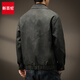 Veste en cuir d'imitation américaine rétro de nouveau bancaire