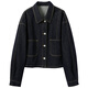 Three Color 2025 Autumn New Model [Fat-proof Denim] Retro Loose Jacket Denim Clothing Casual Top S Deep Sea Blue M 160/84A