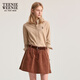 Teenie Weenie Bear Women's Shirt 2025 Autumn New Daily Commuter Loose Comfortable Long Sleeve Top Khaki M