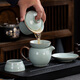 Lu Yan丨Beijing Hongyun Real Bare Price Complete Kung Fu Tea Set with Tea Tray Tianqing Ru Kiln Xishi Pot 16 Pieces