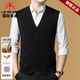 International Milan autumn and winter new 100% pure wool cardigan sleeveless vest middle-aged solid color V-neck sweater bottoming top dark gray genuine Ordos made XL (175) Recommendation 130-155Jin Jin equals 0.5 kg