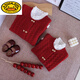 G.duck red sweater parent-child outfit for a family of four 2025 new autumn and winter three-person mother-child mother-daughter style family style fake two pieces/cardigan 100 children's clothing