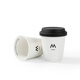 M STAND ceramic coffee cup with lid 350ml same store style durable and strong anti-scald safe water cup gift white 2.0