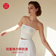 Die'anfen Women's Warm Sheep Wool Wedding Dress with Padded Tube Top One Shoulder Bottoming and Velvet Interior for Autumn and Winter Pearl White M Recommended 80-100 Jin Jin equals 0.5 kg