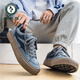 Specht-Leinwandschuhe für Männer im Frühling und Sommer Neue Flat-LOLED-Kleidung-resistente Sportschuhe Vielseitige Nischendesign Trendy Casual Schuhe für Männer grau und blau 42