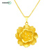 Chuxu gold necklace for women, 24K gold pendant, simulated gold jewelry, Vietnamese sand gold necklace, non-fading, wedding gift for mother, happy flower language necklace