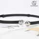 Adjustable women's thin belt, fashionable spherical double-buckle belt, versatile cowhide belt, women's decoration, dress strap 15939-Cai Green 95cm 50-