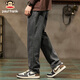Paul Frank Jeans Men's Trendy Autumn Loose Straight Pants Men's Versatile Casual Pants Men's Pants Gray L