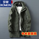ROMON spring and autumn new plus size plus size medium-length cotton jacket men's velvet workwear windbreaker long cotton jacket black removable hood spring and autumn style (about 10 degrees) XL 125Jin Jin is equal to about 0.5 kg