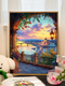 Qilicai City Night Szenerie Digitales Ölmalerei Iy Handmalerei Füllung und Färbung fortschrittlicher Kulissen Höllenniveau Acryl Decorative Painting LL12859 Acrylmalerei + professionelle Öl-Leinwand + mehrere professionelle Gemälde