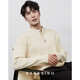 KARESINO autumn and winter high-end business Henry collar sweater slim casual all-match round neck sweater men's base shirt vegetable green M