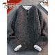 Woodpecker American retro Henry collar sweater men's autumn and winter loose thickened sweater trendy top coat Angora red Angora red XL weight range 130-150Jin Jin equals 0.5 kg