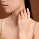 Safir gold ring women's gold 999.9 Oriental Huayue series butterfly love flower girl ring, live, about 3 grams