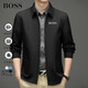 BOSS Men's Winter Slim Jacket Thick Long Sleeve Lapel Embroidered Logo Cotton Loose Large Size Men's Black 2XL 185/ Recommended 165-180Jin Jin is equal to 0.5kg