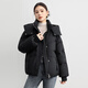 Flying in the snow short down jacket for women 2025 winter new hooded casual thickened warm 90 velvet jacket trendy black M