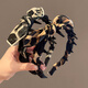Idel bow leopard print headband women's high skull 2025 new daily wear hairband face wash headband pressed hairpin headdress leopard print bow headband F3587