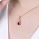 Tingliang 1.7 carat natural garnet pendant 18K rose gold colored treasure necklace for your lover. Ready stock with 18K gold necklace.