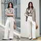 
Eifli (eifini) Eifli gradient plaid texture basic loose silhouette shirt for women 2025 autumn new small top light brown M 105-115Jin [Jin equals 0.5 kg]