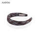 AJIDOU Ajidou hair accessories women's plaid non-slip fabric headband women's versatile high skull headband fashionable and versatile red brown 1 piece