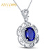 Felop Necklace for Women Tanzanite Blue Gem 18K Gold Pendant High-end Jewelry Valentine's Day Birthday Gift for Girlfriend 2 Carat Tanzanite Necklace Brand Gift Box