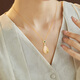 Central Chuang Fashion China Gold Authorized Necklace Women's Hetian Jade Pendant Birthday Gift for Mom and Elders Silver 925