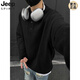 JEEP SPIRIT Gray American Henley Neck Sweater Men's Early Autumn Feeling Lazy Style Bottoming Sweater Cleanfit Inside Light Gray Henley Neck M (95-115Jin Jin is equal to 0.5kg)