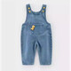Children's Denim Overalls for Baby Boys Spring and Autumn Clothing 2025 Boys and Girls One-piece Denim Trousers Baby Pants Royal Blue Dinosaur Denim Overalls 126 80 (16-22Jin Jin is equal to 0.5 kg)