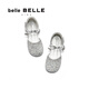 Belle Girls Shoes Princess Style Sandals 2025 Autumn New Shopping Mall Same Style Exquisite Fine Sparkling Stage Sandals 88795C75 Silver 29