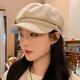 XUEXIMAN hat for women, high-end duck bill octagonal hat, fashionable beret, versatile, face-showing, small, simple, adjustable newsboy hat