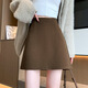 Langsha gray woolen short skirt women's skirt winter 2025 new high-waisted slimming A-line skirt tight hot girl hip skirt