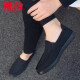 Pull-back canvas shoes, men's Korean style casual shoes, old Beijing cloth shoes, spring and summer new style, lazy men's shoes, small black shoes, men's all black 42