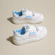 Big Brand mismo estilo, zapatos blancos pequeños, zapatos de tablero azul versátiles y 2025 de 2025, zapatos casuales de nicho, livianos, livianos, k9887 metros azul 40
