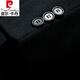 Pierre Cardin Genuine Men's Cashmere Jacket Men's Middle-aged and Elderly Dad's Autumn and Winter Thick Woolen Woolen Business Jacket Men's Black Short Button L 175 Recommended 135-145 Jin Jin equals 0.5 kg