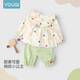Youqi baby long-sleeved split set spring and autumn one-year-old baby pure cotton top pants small-month-old fashionable two-piece set
