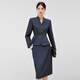黛维亚2025新青灰色西装套裙女秋气质显瘦酒店前台接待工服珠宝店职业装 藏青色西服+半裙 XL
