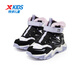 XTEP Children's Icebreaker 1.0 Cotton Boots Winter Girls' Rex Rabbit Velvet High Top Thickened Warm Cotton Shoes Black/Taro Purple 33