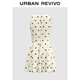 Ur Valentine's Valentine's 2025 Autumn New Women's Retro Polka Polka Polka Vestido de cintura sin mangas Uyl750120 Beige White Print S