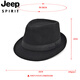 JEEP SPIRIT hat men's spring and autumn hat men's hat winter woolen warm autumn and winter jazz hat for middle-aged and elderly people winter hat 1-black M (56-58cm)