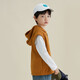 Duojia boys hooded vest 2025 spring and autumn children's sleeveless waffle inner vest vest children's jacket brown 160
