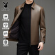 Playboy Men's PU Leather Jacket 2026 Spring and Autumn New Lapel Leather Jacket Business Casual Jacket Top Men's Black Imitation Leather Jacket 4XL