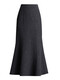 ROMON fishtail skirt spring and autumn style small fragrant skirt temperament long skirt woolen skirt hip-covering skirt gray skirt women's winter skirt gray M suitable for wearing 90-100Jin Jin is equal to 0.5 kg