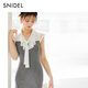 Snidel2025 Automne et hiver Nouveau produit Tempérament Collier de feuilles Lotus Small Fly Sleeve Bo Spiet Robe Swno254193 Grey One Size (F)
